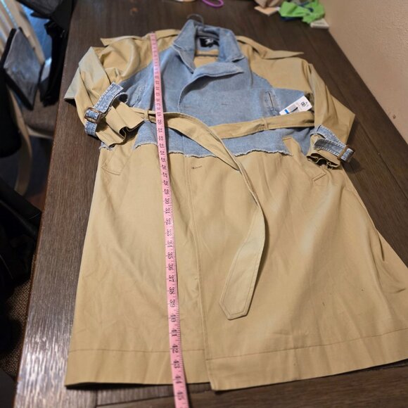 Do by Dee Ocleppo Julia Mixed Media Trench Coat NWT XL- All buttons removed - Picture 3 of 16